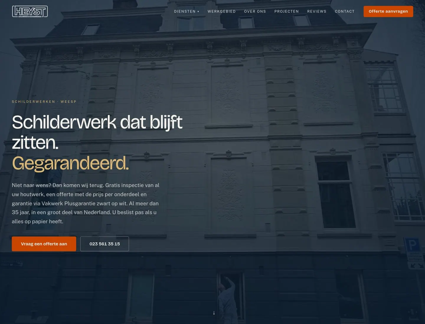 Een pagina van heystschilderwerken.nl