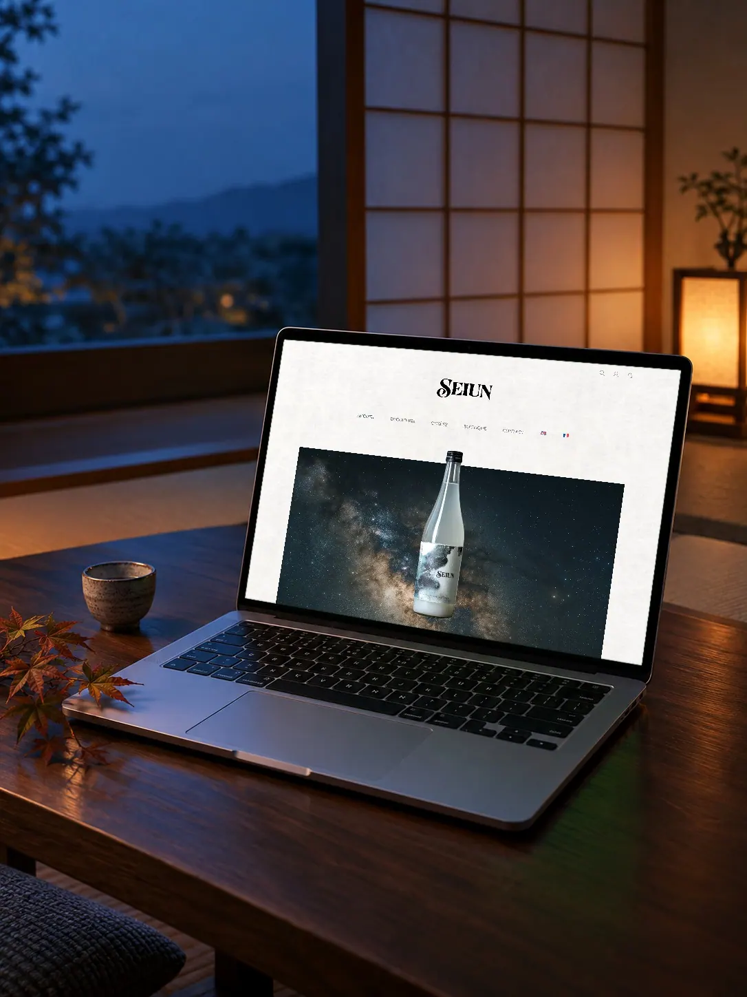 seiun.fr op een laptop in een Japanse kamer